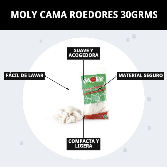 Cama MOLY para Roedores 30g - Comodidad y Calidez