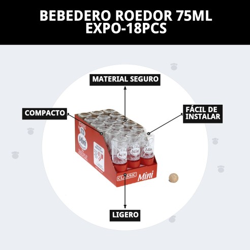 Bebedero Antigoteo para Roedores 75ml - Agua Fresca Siempre