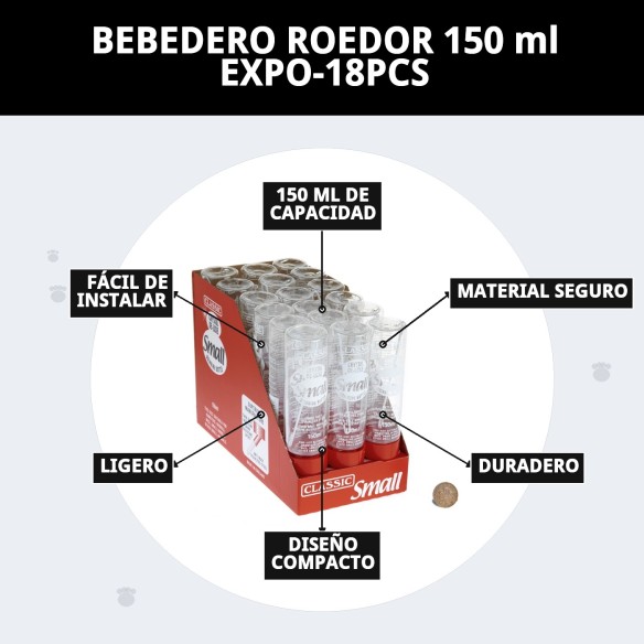 Bebedero para roedores Classic 150 ml - Agua fresca y limpia
