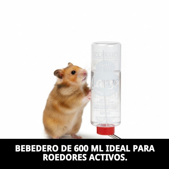 Bebedero para roedores 600 ml - Agua limpia y fresca