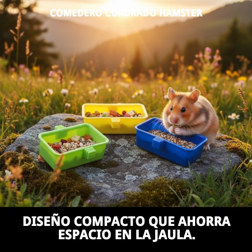 Comedero Cuadrado para Hámster - Color y Funcionalidad