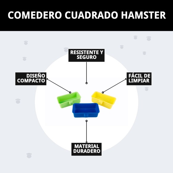 Comedero Cuadrado para Hámster - Color y Funcionalidad