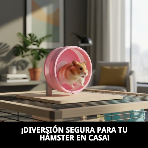 Ruleta Hamster 14.5cm Cerrada - Diversión Segura para Tu Mascota