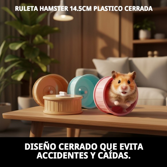 Ruleta Hamster 14.5cm Cerrada - Diversión Segura para Tu Mascota