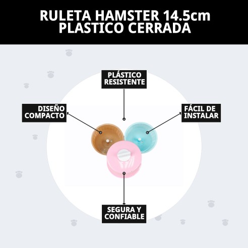Ruleta Hamster 14.5cm Cerrada - Diversión Segura para Tu Mascota