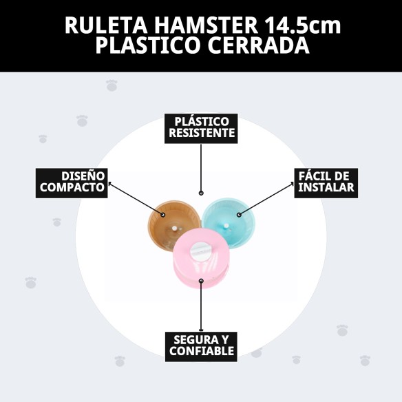 Ruleta Hamster 14.5cm Cerrada - Diversión Segura para Tu Mascota