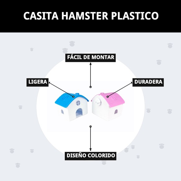 Casita para hámster de plástico ideal para descansar y jugar