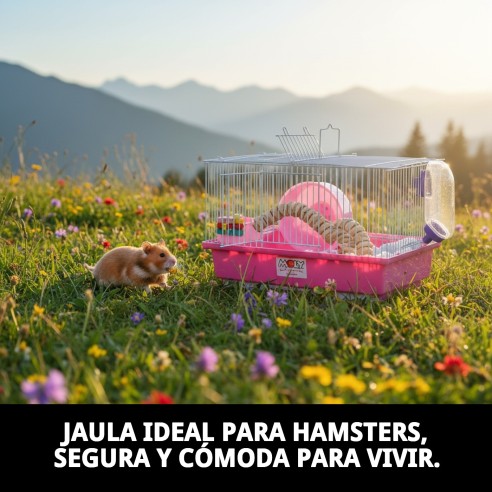 Jaula para hámster N.1 - 30x23x21 cm, desmontable y práctica