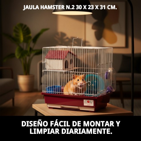 Jaula para Hámster N.2 - Compacta y Desmontable 30x23x31 cm
