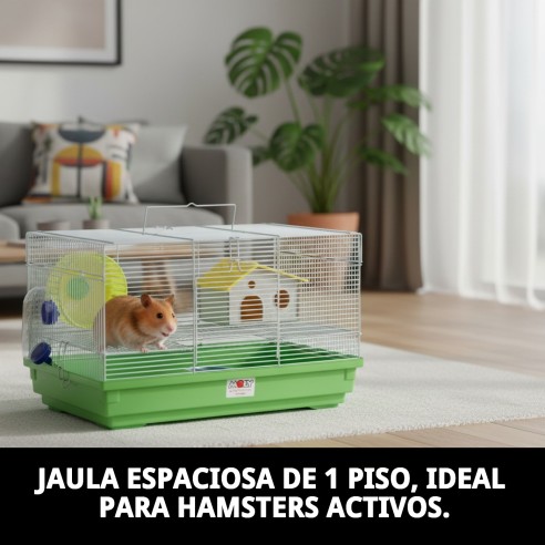 Jaula para Hámster 1 Piso - Compacta y Desmontable 47x30x27