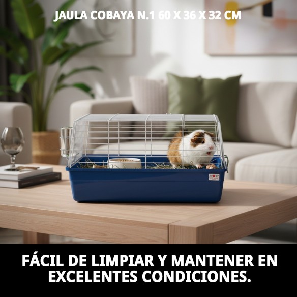 Jaula Cobaya N.1 Desmontable 60 x 36 x 32 cm Ideal para tu Mascota