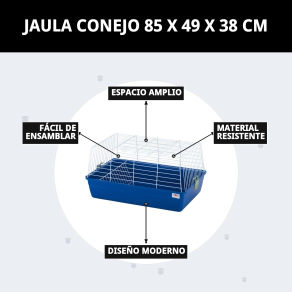 Jaula para Conejos 85x49x38 cm - Comodidad y Espacio
