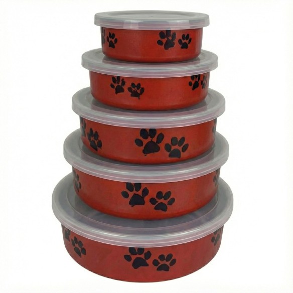 Set de 5 Comederos Para Perros con Tapa Ajustable Moly – Practicidad, higiene y control de porciones
