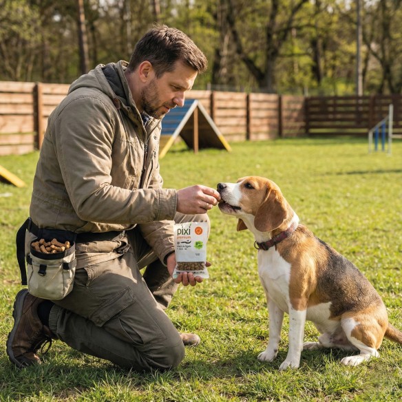 Expositor de snacks premium de hígado para perros 50 bolsitas