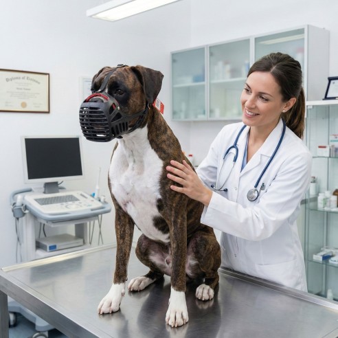 Bozal de Cesta de Cuero para Perros de Hocico Ancho