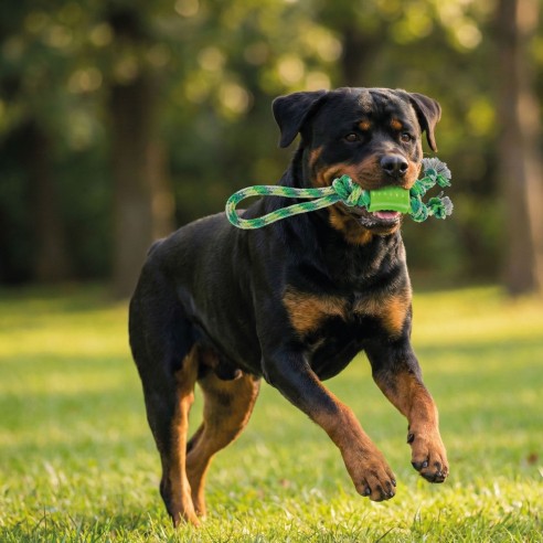 Lanzador Mordedor 35 cm Green: Diversión y Ejercicio Canino