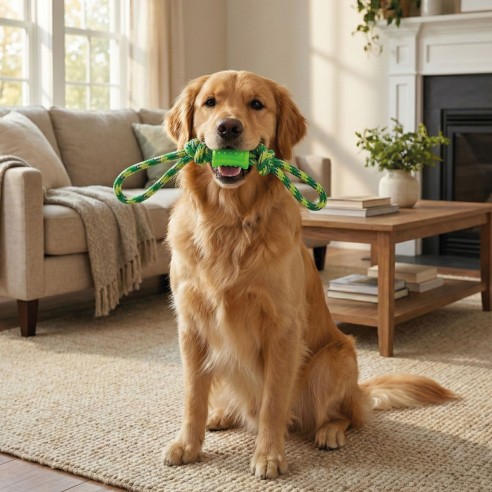 Lanzador Mordedor 35 cm Green: Diversión y Ejercicio Canino