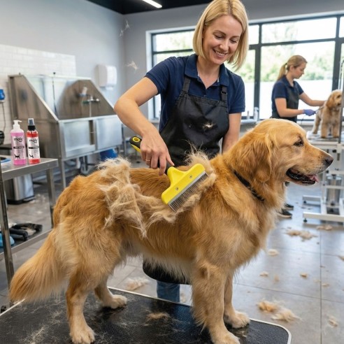 Rastrillo Quitapelo Grande Moly Confort para Mascotas