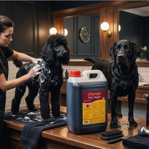 Champú para Perros Pelo Negro 5L | Brillo y Limpieza Intensa