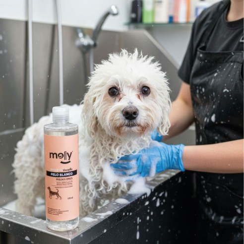 Champú Pelo Blanco 500 ml - Brillo y Volumen para Mascotas