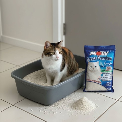 Arena para Gatos Moly Premium Gel de Sílice 17,9 L (7,5 kg) | Máxima Absorción y Control de Olores