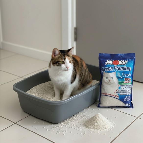 Arena para Gatos Moly Premium Gel de Sílice 17,9 L (7,5 kg) | Máxima Absorción y Control de Olores