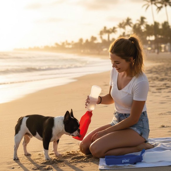 Bebedero de Viaje 500ml: Hidratación para tus Mascotas