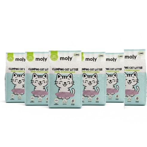 Arena para Gatos Tofu Ecológica Lavanda 2,8 kg (8,4 L) | Biodegradable, Aglomerante y Natural