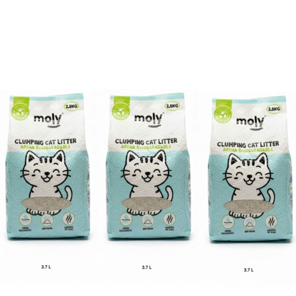 Arena para Gatos Bentonita Carbón Activo 5kg - Sin Olores