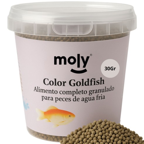 Alimento Granulado Moly Goldfish Color 30g para Peces