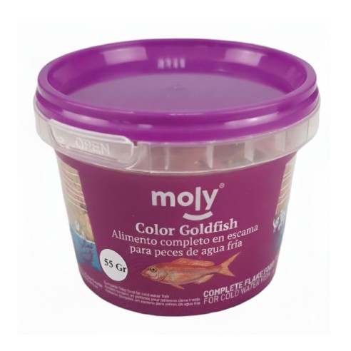 Alimento Moly Goldfish Color 55g para peces vibrantes y sanos