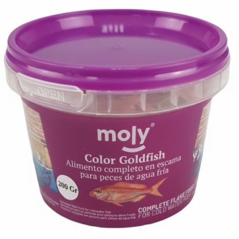 Alimento Moly Goldfish Color 200g para peces vibrantes