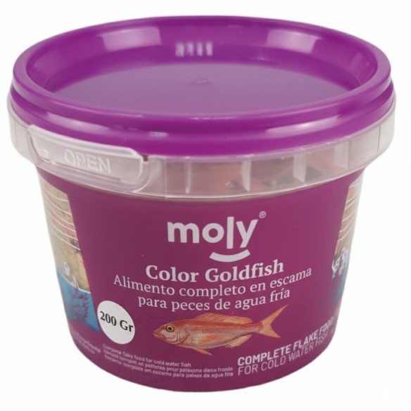 Alimento Moly Goldfish Color 200g para peces vibrantes