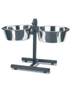 COMEDERO DOBLE REGULABLE 25cm 2 X 2,6 l 2