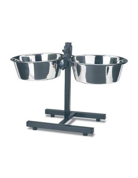 COMEDERO DOBLE REGULABLE 25 CM 2 X 2,6 L - 