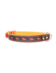 Collar Luxury Reflectante de Piel - 57 cm Naranja Brillante 2