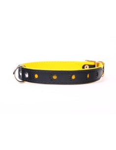 Collar de Piel Luxury Huella 45 cm - Amarillo Reflectante 2