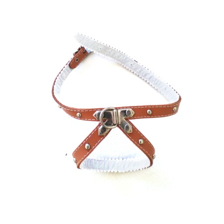 PETRAL CUERO C/FORNITURA 25 CM - 