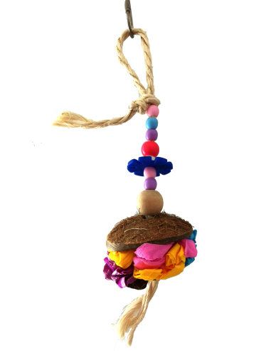 JUGUETE INTERACTIVO COLORES CUERDA/PAPEL/COCO 7,5x - 