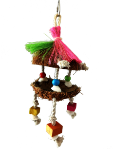 JUGUETE INTERACTIVO COCO/FIBRAS/CONCHAS 28x10 CM 2