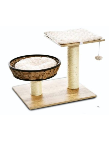 RASCADOR MIMBRE Y MADERA MOD.TOKYO CON DESCANSO 48 - 