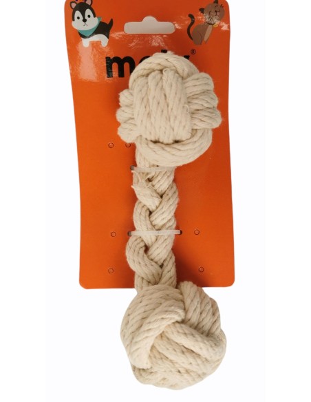JUGUETE CUERDA ALGODON 5*20 CM TRENZADO DOS NUDOS - 
