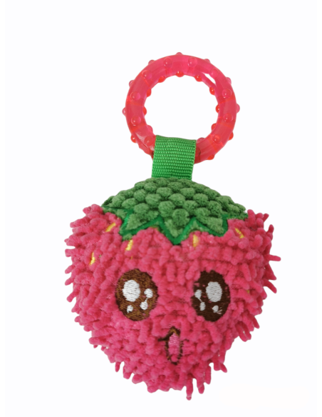 JUGUETE MORDEDOR PELUCHE FRESA 18 CM -