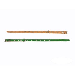 Collar de Cuero Liso con Fornitura - 35 cm para Mascotas 2