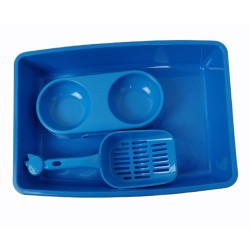 Kit Completo para Gato: Bandeja, Comedero y Pala 37x26 2