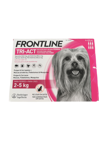 FRONTLINE TRI-ACT 2-5 KG XS  6 PIPETAS - 