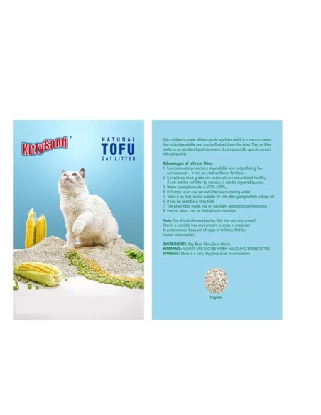 ARENA PARA GATOS DE TOFU 2.5 KG 6 LITROS - 