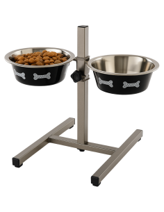 Comedero Doble Regulable en Altura para Perros – 2 Cuencos de 1.55 L (22 cm) Moly - 