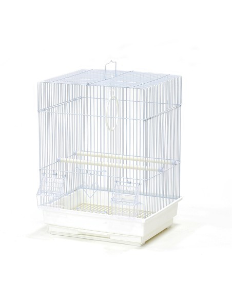 Jaula Cuadrada Desmontable para Pájaros Moly 35x28x46 cm – Con Comederos, Bandeja Extraíble y Colores Variados - 