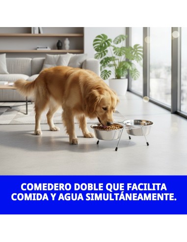 Comedero Doble 16.5 cm con Soporte para Mascotas